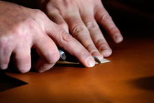 leather clicking is part of the hand made shoe process